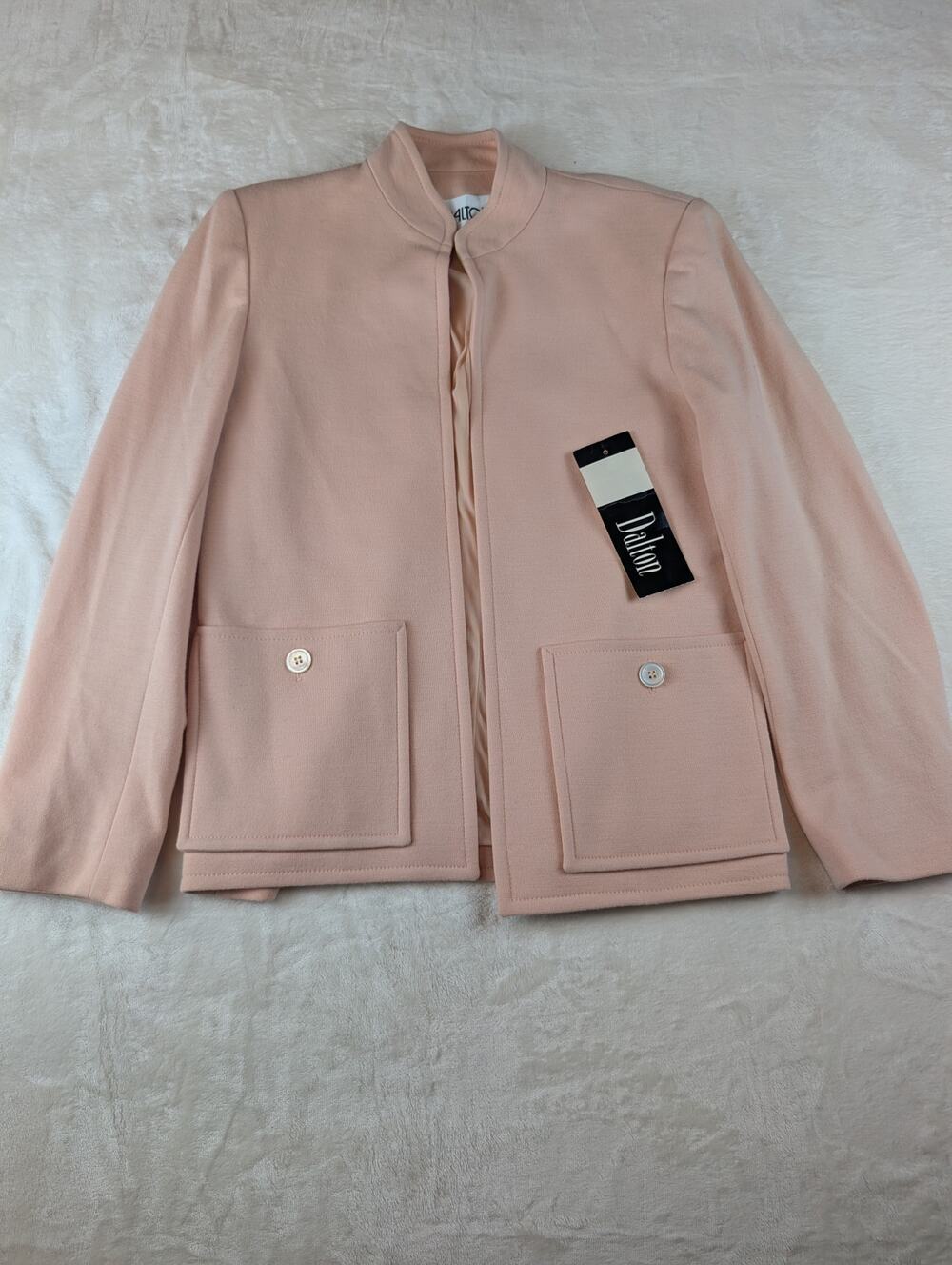 Vintage Dalton 100% Virgin Wool Pastel Peach Jacket Blazer Women's Size 6 NWT